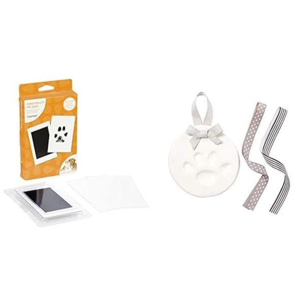 Pearhead Pet Keepsake Essentials Bundle - Clean Touch Ink Pad Kit & Paw Print Keepsake Kit