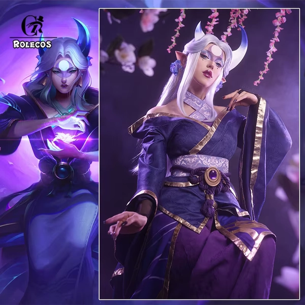 ROLECOS Gioco LOL Spirit Blossom Alune Costume Cosplay LOL Donne Gioco di ruolo Alune Kimono Suit Halloween Set completo - AliExpress 200000532