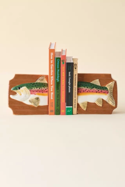 Mounted Fish Ceramic Bookend Set