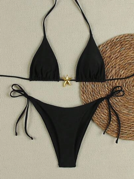 Sexy Starfish Design Solid Color Women Bikini Summer