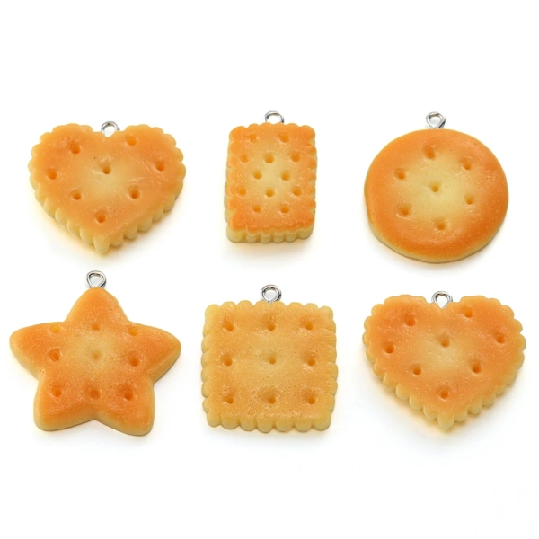 10PCs Resin Cute Butter Biscuits Cookies Food Pendant Charms for Jewelry Making Supplies Diy Necklace Keychain Findings Supplies - AliExpress 36