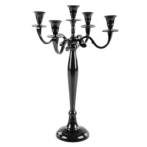 Gräfenstayn® Chandeliers à 1, 3 ou 5 bras - différentes tailles - Chandeliers candélabres en argent, noir, blanc ou or (M, Noir)