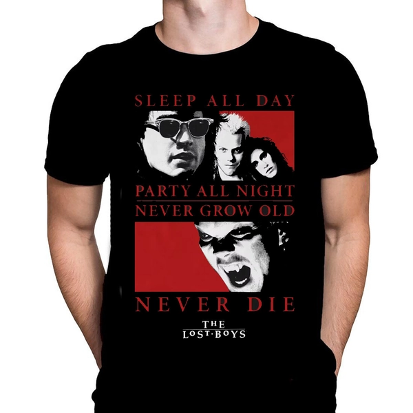 Lost Boys Sleep All Day - Black T-Shirt - Sizes S - 5XL - / Classic Vampire Film