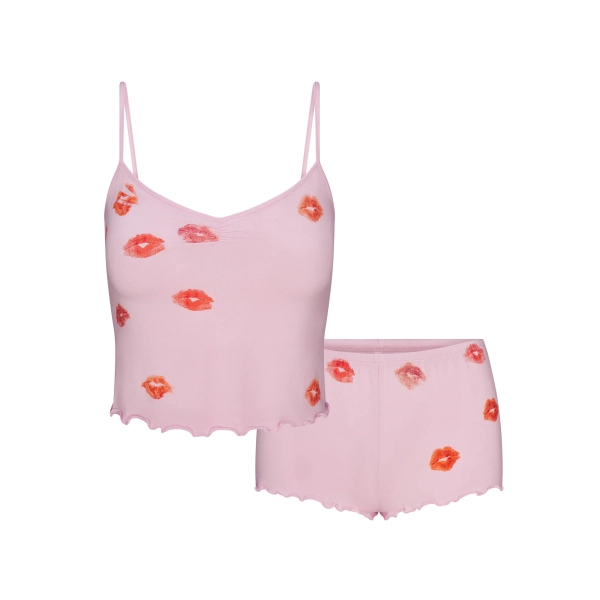 SKIMS SLEEP CAMI SET | CHERRY BLOSSOM LIPSTICK | XXS