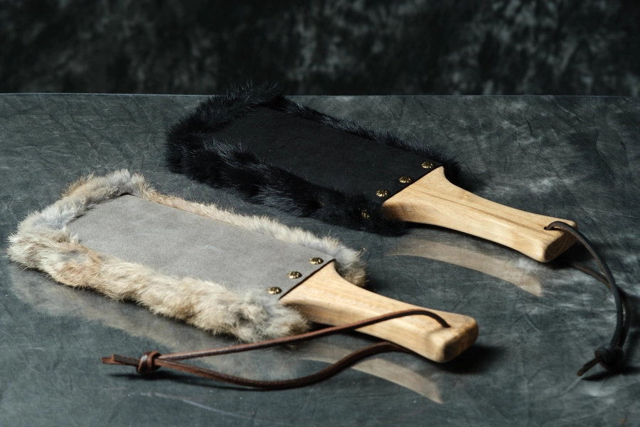 Rabbit Fur and Suede Paddle