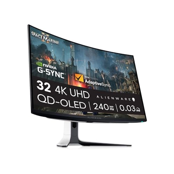 Alienware 32 Inch AW3225QF Gaming Monitor | 4K UHD (3840x2160) | 1700R Curved | 240Hz | QD OLED | 0.03ms