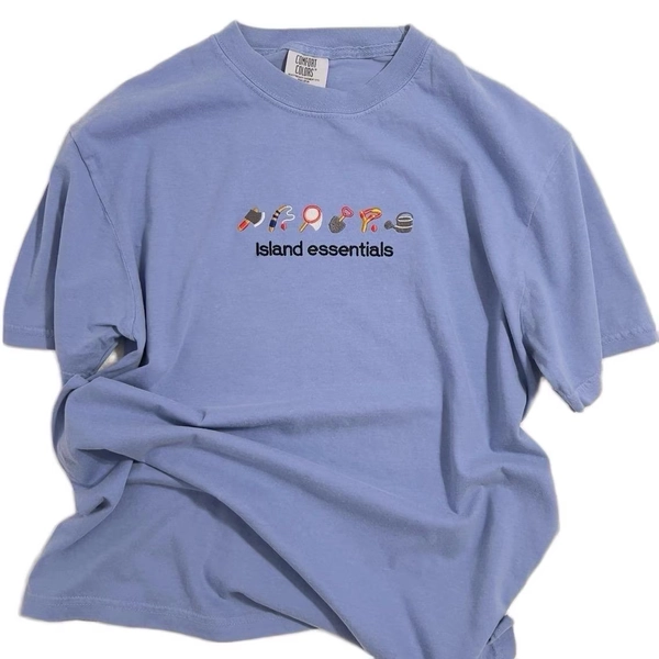 Island Essentials Animal Crossing Inspired Embroidered T-shirt (Comfort Colors)