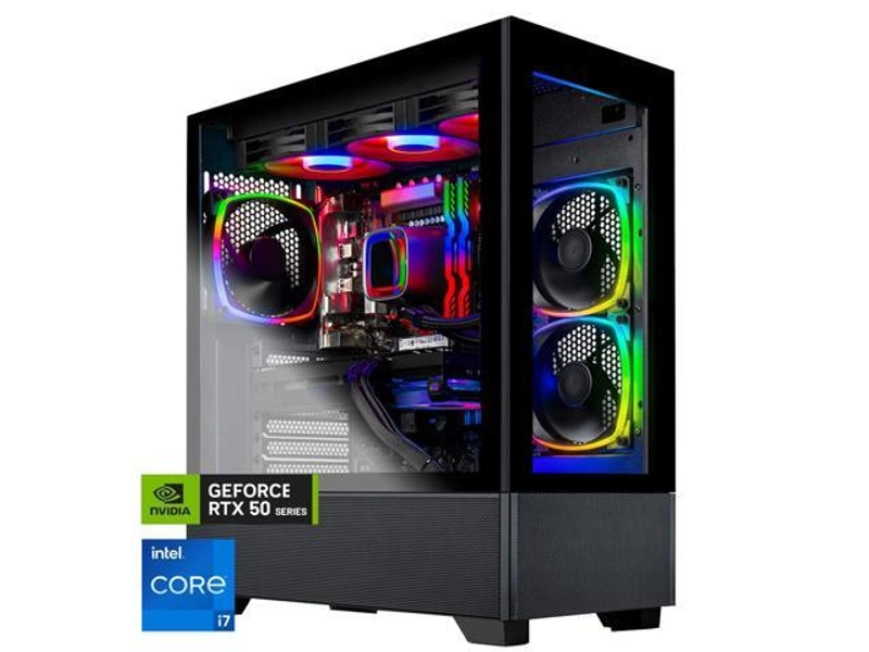 Skytech Azure Gaming PC Desktop, Intel i7 14700F 2.1 GHz (5.3GHz Turbo), NVIDIA RTX 5070 12GB GDDR7, 2TB Gen4 NVMe SSD, 32GB DDR5 RAM RGB, 750W GOLD