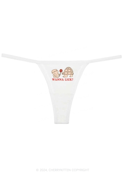 Wanna Lick Lollipop Y2K Flat String Thong Cherrykitten