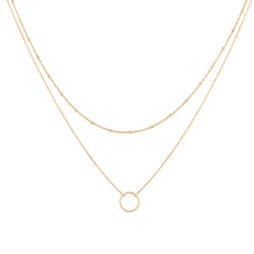 MEVECCO Layered Heart Necklace Pendant Handmade 18k Gold Plated Dainty Gold Choker Arrow Bar Layering Long Necklace for Women - layer karma