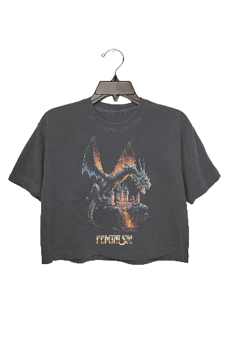 Feminism Dragon Fantasy Crop Top For Women