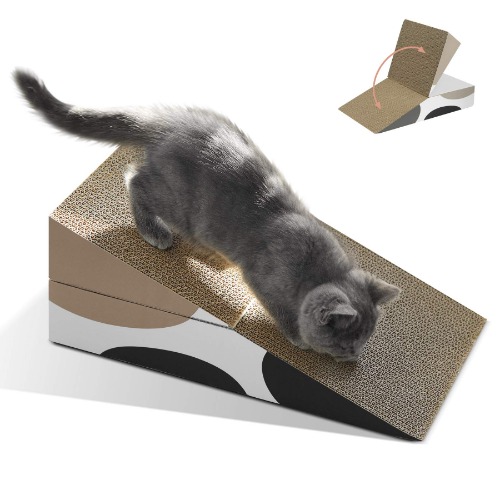ComSaf Cat Scratcher Box, Triangle Cat Scratching Cardboard, Corrugated Scratch Pad, Scratching Lounge Bed for Cat Kitten Kitty, Multiple Scratching Angles, Protecting Furniture - Triangle