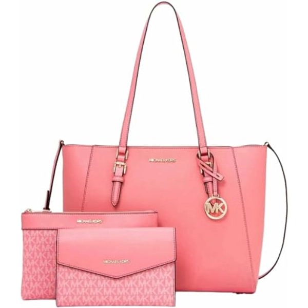Michael Kors Charlotte Large 3-in-1 Tote Crossbody Handbag Leather