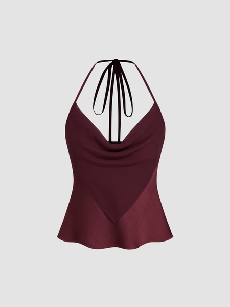 Satin Cowl Neck Cami Top