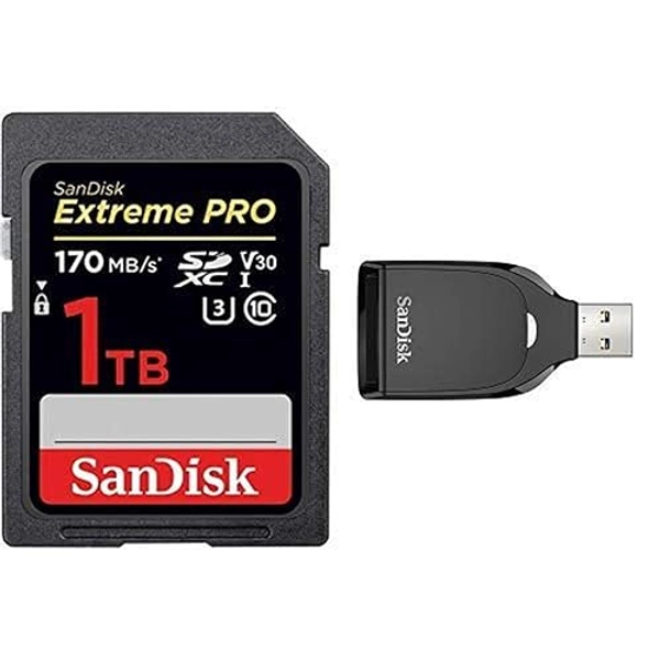 SanDisk 1TB Extreme PRO SDXC UHS-I Card - C10, U3, V30, 4K UHD, SD Card - SDSDXXY-1T00-GN4IN and SD UHS-I Card Reader - SDDR-C531-GNANN