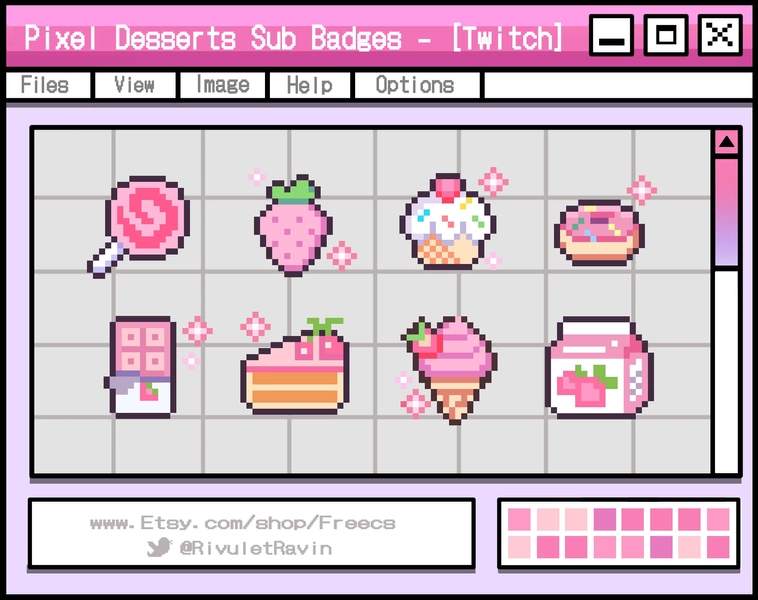 Cute Pixel Desserts Sub Badges - [Twitch]