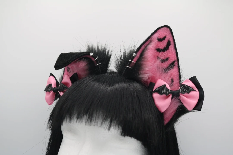 Pink Bat Puppy Ears Puppy Dog Ears Headband, Neko Cat Ears, Faux Fur Realistic Puppy Dog Ears, Cosplay Anime Ears, Petplay Puppy MTO - Etsy UK