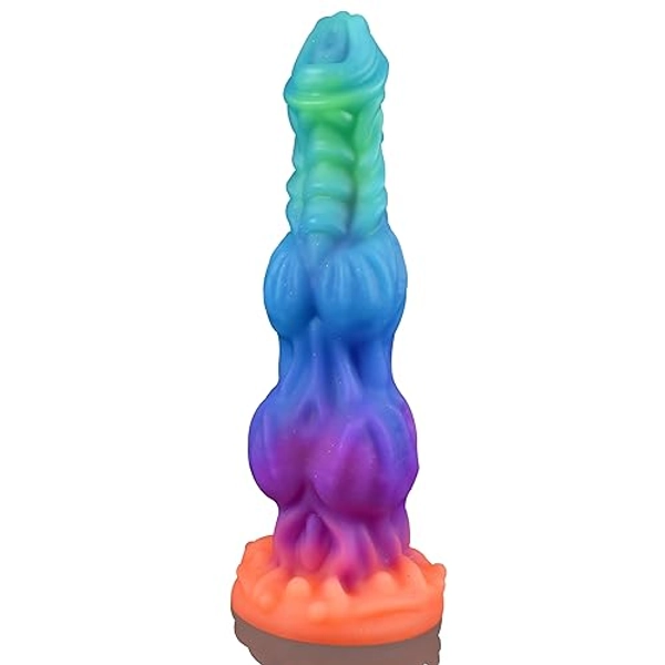 9.6" Animal Dildo Glow in The Dark Dildo Large Dragon Dildo, Soft Fantasy Dildo Silicone Horse Dildo with Strong Suction Cup, Huge Knot Dildo Thick Dog Dildo Big Anal Toys, Adult Toys for Women Men
