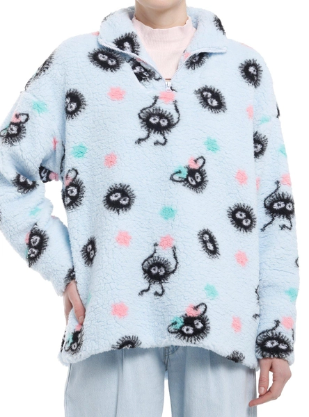 Studio Ghibli® Spirited Away Soot Sprints Sherpa Girls Quarter-Zip Jacket