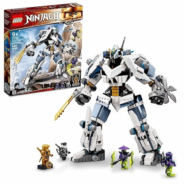 LEGO NINJAGO Legacy Zane’s Titan Mech Battle 71738 Ninja Toy Building Kit Featuring Collectible Minifigures, New 2021 (840 Pieces)
