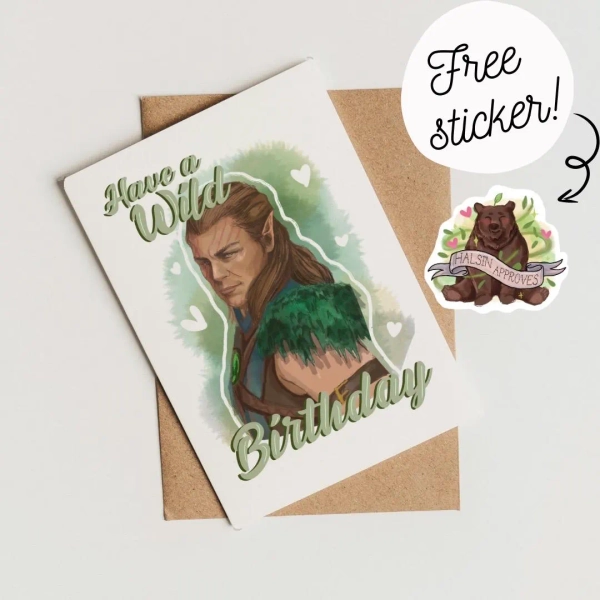 Halsin Have A Wild Birthday Card | Greetings Card | Bg3 | Dungeons & Dragons | Druid