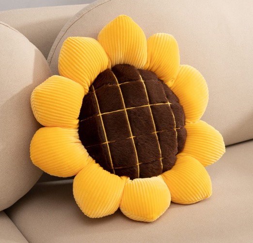 JBANG Flower Pillow Soft Sunflower Cushion Shaped Mat Throw Pillows Cushions for Home Room Decoration (15.35 Inch) - 19 Inch