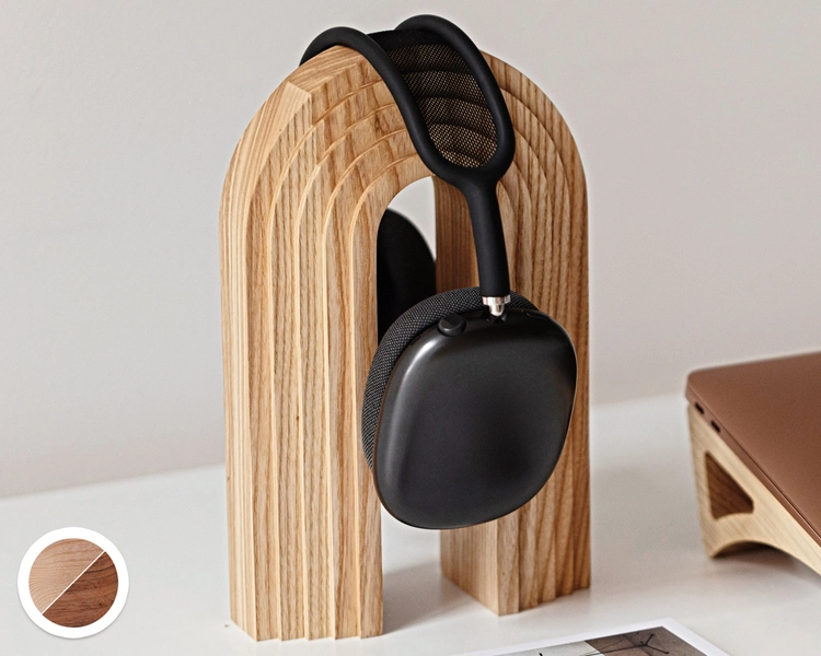 Wood headphone stand, Headphone holder, Gaming headset stand holder, Headset holder, Headphone hanger, Airpods max stand, Headset mount