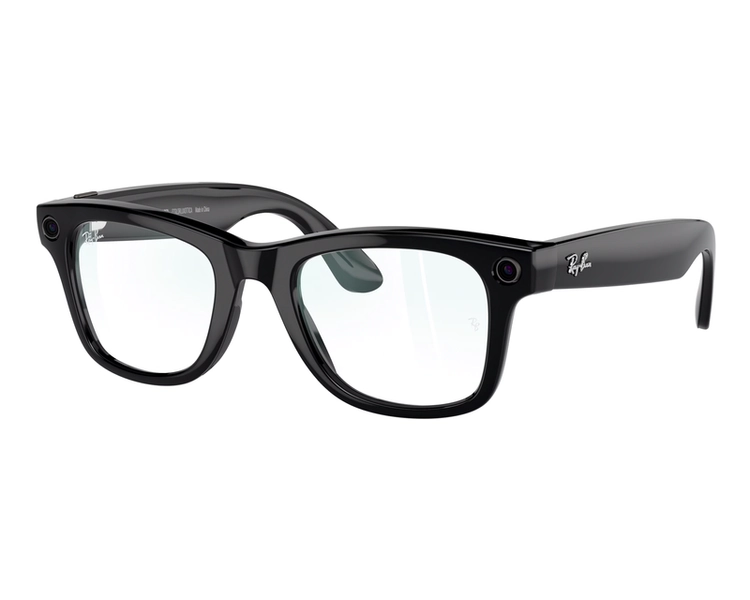 Meta Wayfarer Smart Glasses | Meta Wayfarer Smart Glasses Shiny Black/Clear, Size 50 frame