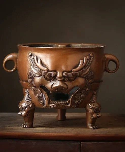 Handcrafted Chinese Tea Stove, Copper