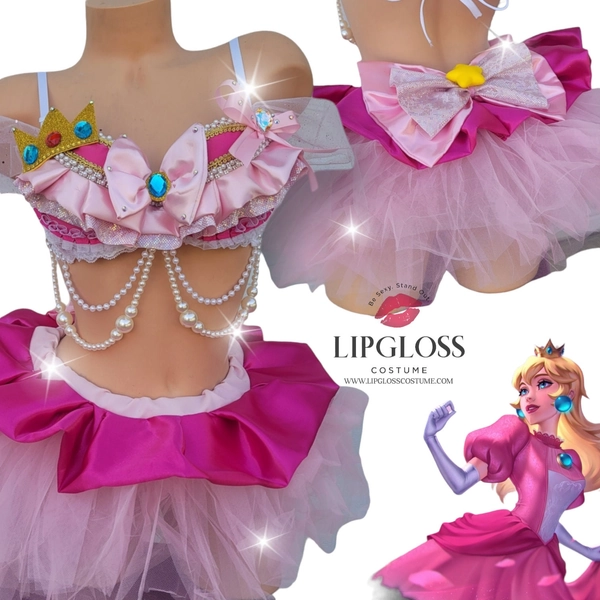 2023 New Sexy Princess Peach Cosplay with Tutu, SuperStar Characters, Mario Party inspired, EDC outfit, Rave Costume,  Cosplay, Rave Wear