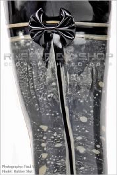 Seamed Rubber Stockings With Bows