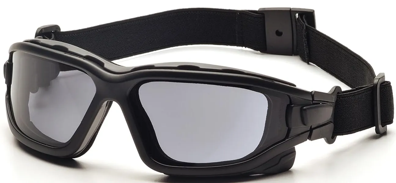 Pyramex I-Force Sporty Dual Pane Anti-Fog Goggle,Black Frame/Gray Anti-Fog Lens - Gray H2x Anti-fog Lens/ Black Frame/ Slim Style