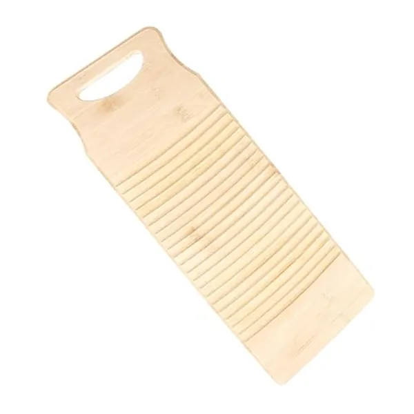 Hemoton Bamboo Wood Washing Clothes Washboard Laundry Washboard Hand Wash Board for Home Laundry Supplies M - Medium