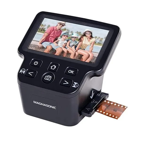 Magnasonic All-in-One 24MP Film Scanner with Large 5" Display & HDMI, Converts 35mm/126/110/Super 8 Film & 135/126/110 Slides into Digital Photos, Built-in Memory (FS71) - Film Scanner