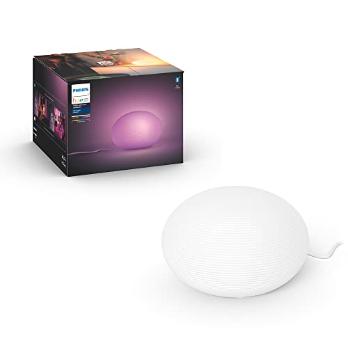 Philips Hue Flourish Table Lamp, White - 60W White & Color Ambiance LED Smart Color-Changing Light - Flourish