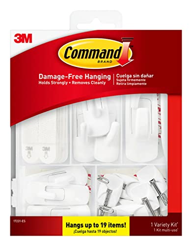 Command Variety Pack, Picture Hanging Strips, Wire Hooks and Utility Hooks, Damage Free Hanging Variety Pack for Up to 19 Items, 1 Kit - General Purpose Kit