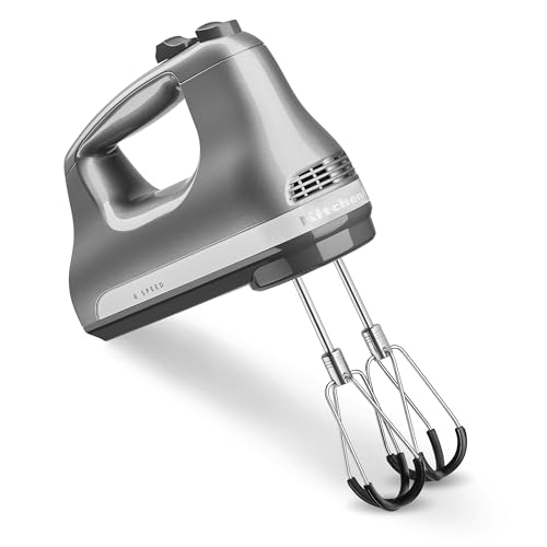 KitchenAid 6 Speed Hand Mixer with Flex Edge Beaters - KHM6118 - 6 Speed w/Flex Edge Beaters - Contour Silver