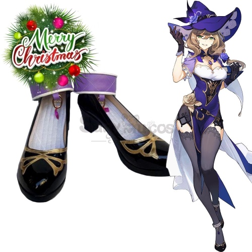 【In Stock】Game Genshin Impact Cosplay Lisa Cosplay Shoes - 36