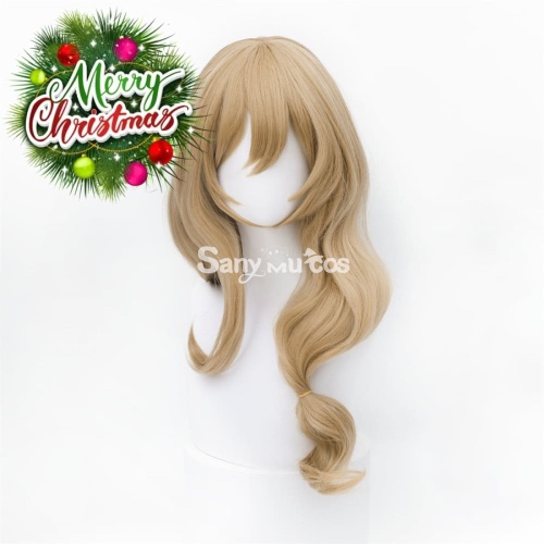 【In Stock】Game Genshin Impact Lisa Minci Brown Long Curly Cosplay Wig