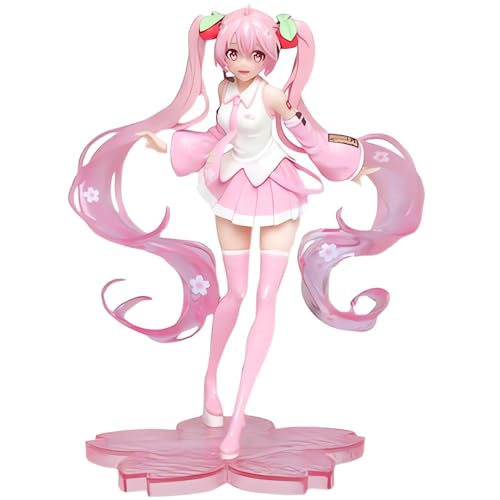 JIANYING Miku Figure Anime Figures Pink Cherry Blossoms Figure Gift Desktop Collection Ornament 7.8" - Cherry Blossoms