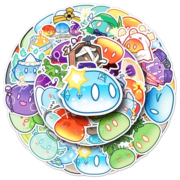 50PCS Genshin Impact Slime Stickers Genshin Elemental Slimes Decals