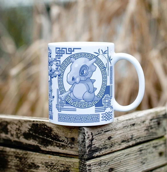 Character Coffee Mug | 11oz Coffee Mug | Nerdy Gift Idea | Blue Willow Inspired | Pokemon Gift | Psyduck Mug | Cubone Mug