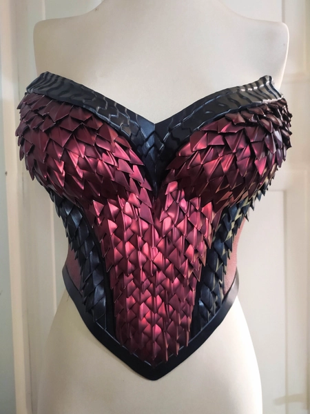 Dragon scales corset, overbust corset inspired Game of thrones - house of dragons cosplay costume, gothic medieval fantasy/halloween costume