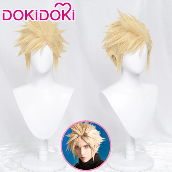 DokiDoki Game Final Fantasy Cosplay Cloud Strife Cosplay Wig Short Blonde