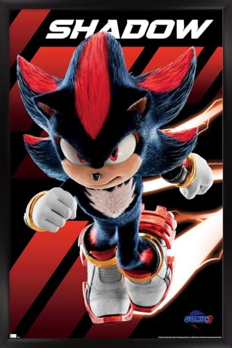 Trends International Sonic The Hedgehog 3 - Shadow Wall Poster, 22.37" x 34.00", Black Framed Version - Black Framed Version - 22.37" x 34.00"
