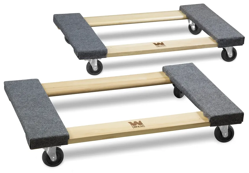WEN 721830 1000 lbs. Capacity 18 in. x 30 in. Hardwood Movers Dolly (2-Pack) - 18-by-30-Inch Movers Dolly