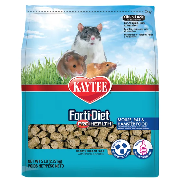 Kaytee Forti Diet Pro Health Small Animal Food For Mice And Rats, 5-Pound