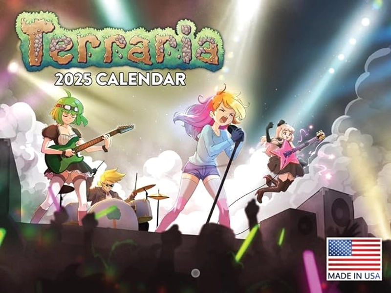 Terraria Calendar 2025 Wall Monthly Officially Licensed 12 Month | American Made In The USA