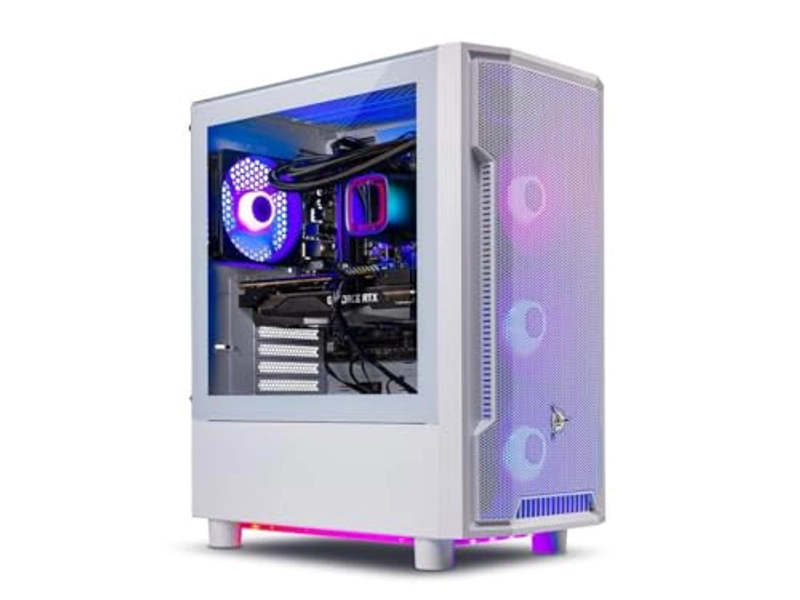 Skytech Gaming Archangel Gaming PC Desktop – Intel Core i7 12700F 2.1 GHz, NVIDIA RTX 4060 Ti, 1TB NVME SSD, 16GB DDR4 RAM 3200, 600W Gold PSU, 240mm AIO, 11AC Wi-Fi, Windows 11 Home 64-bit,White