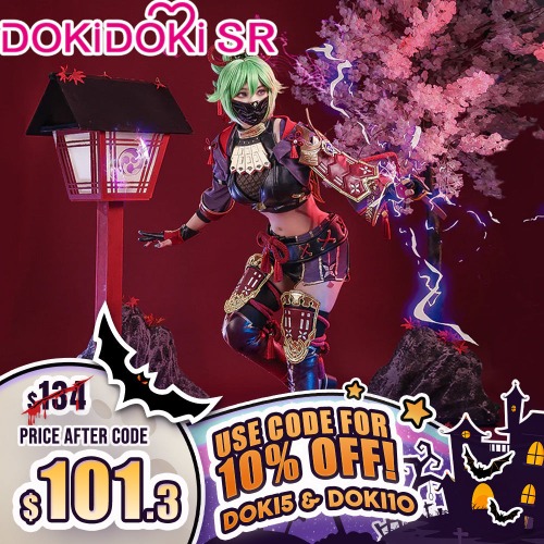 【Ready For Ship】【Size S-2XL】DokiDoki-SR Game Genshin Impact Cosplay Kuki Shinobu Cosplay Costume/Shoes | L